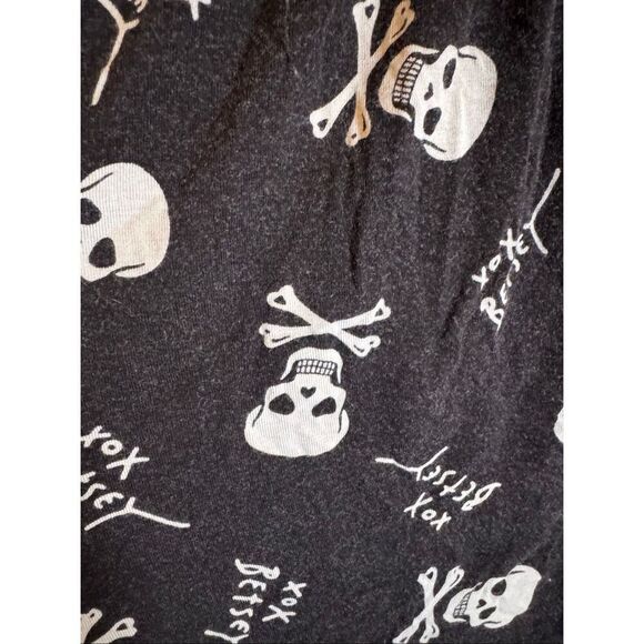 Torrid x betsey johnson size 3 retro skull babydoll top/shirt/blouse pinup skull - Picture 5 of 7